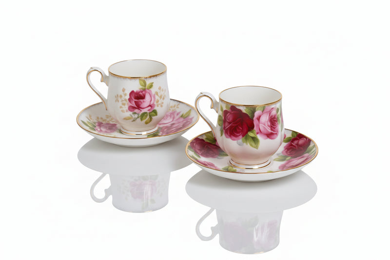 Vintage Royal Albert AMERICAN BEAUTY Bone China Teacup Trio Tea Cup Plate Set|286871007895