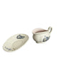 Vintage Axe Vale Pottery Gravy Boat & Underplate | Floral Bluebells & Autumn Leaves | Devon England | c.1975
