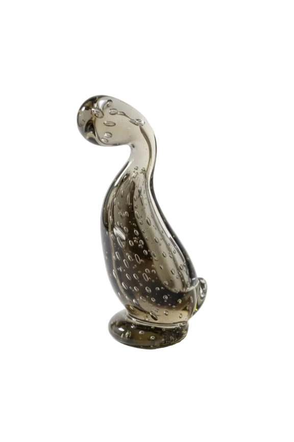 Vintage Murano Art Glass Bird Figurine - V. Nason & C. - Smoky Bullicante - 854g|286868484269