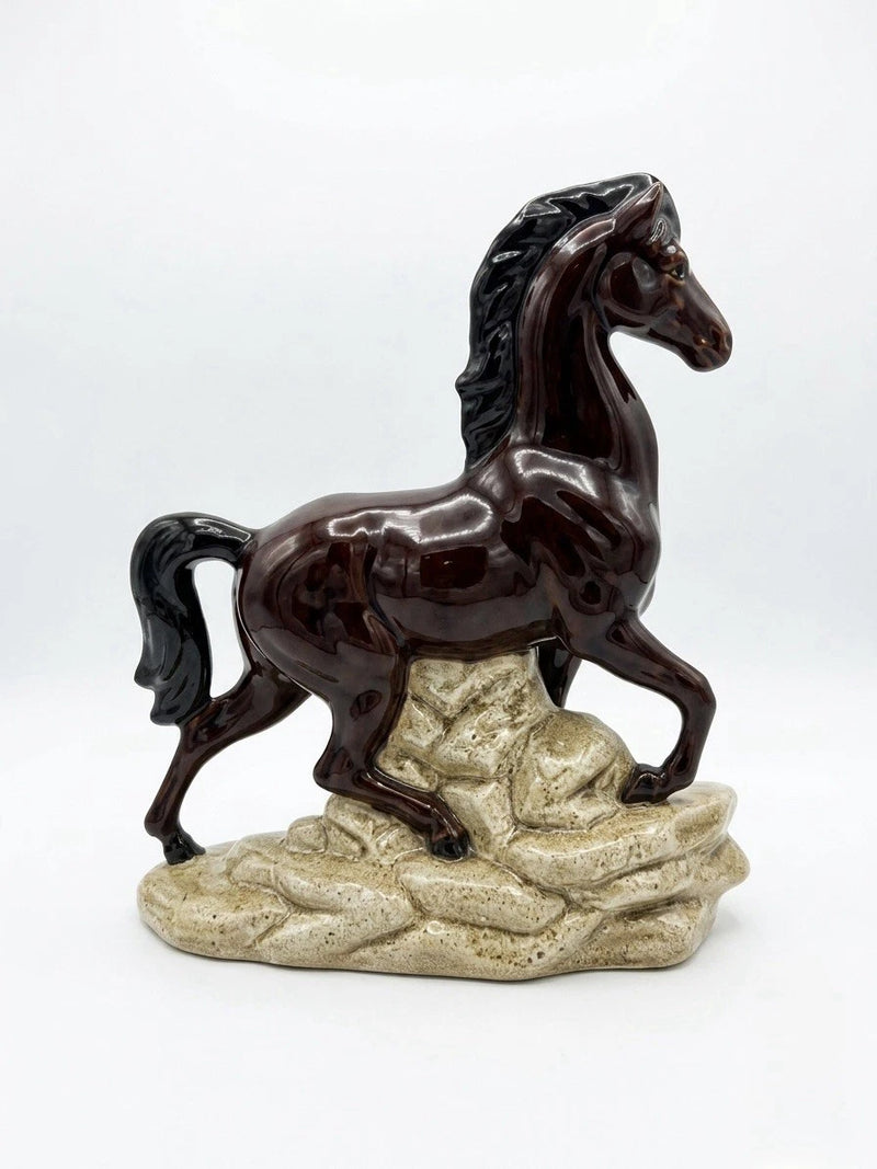 Vintage 1950s Regal Ceramic Horse Brown Stallion Mid Century Art Pottery