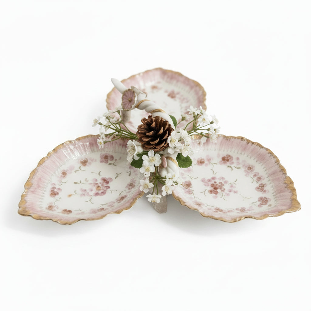 VINTAGE Italian Ceramic Three-Section Dish/Trinket Tray|286939262353