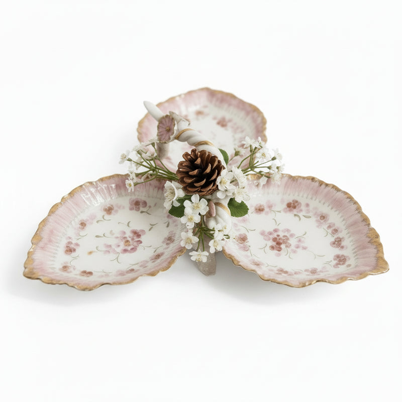VINTAGE Italian Ceramic Three-Section Dish/Trinket Tray|286939262353