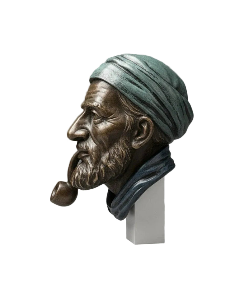 Vintage Nautical Mariner Sailor Man Head Wall Plaque Relief Bronzed