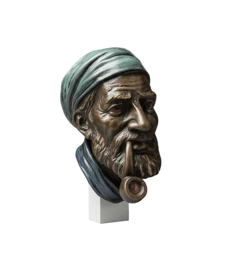 Vintage Nautical Mariner Sailor Man Head Wall Plaque Relief Bronzed