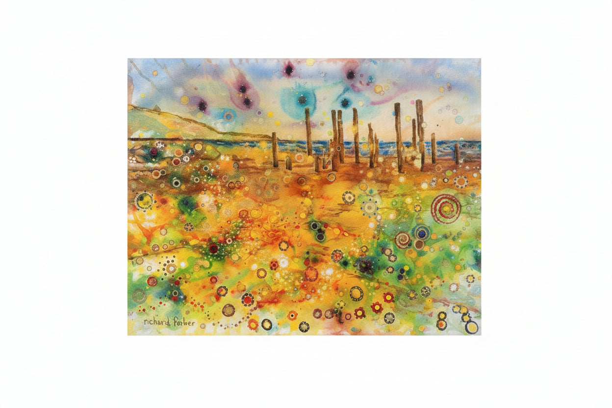 Original Richard Ferber Mixed Media Painting The Jetty Port Willunga"|286966741906