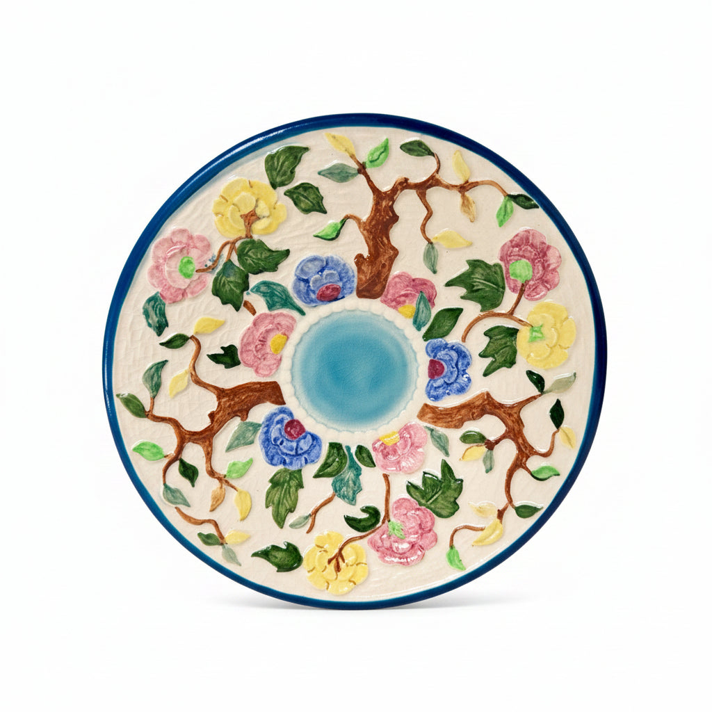 Vintage H.J. Wood Ltd Indian Tree Hand Decorated Embossed Plate  Made in England|286872825654