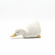 Vintage  White Ceramic Duck Figurine-Sleeping Preening Duckling Glossy Porcelain|286879120662