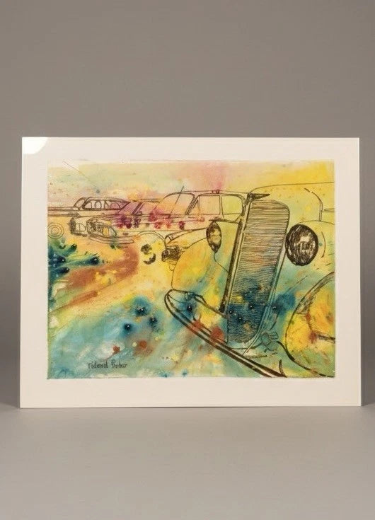 Original Richard Ferber Signed Art Painting Classics Mixed Acrylic Car Vintage|286966758217