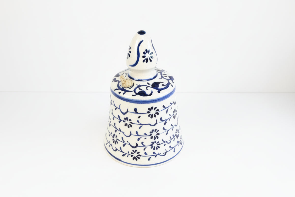 Vintage Blue & White Ceramic Hand Painted Bell Figurine Pottery Dutch Style|286939951486