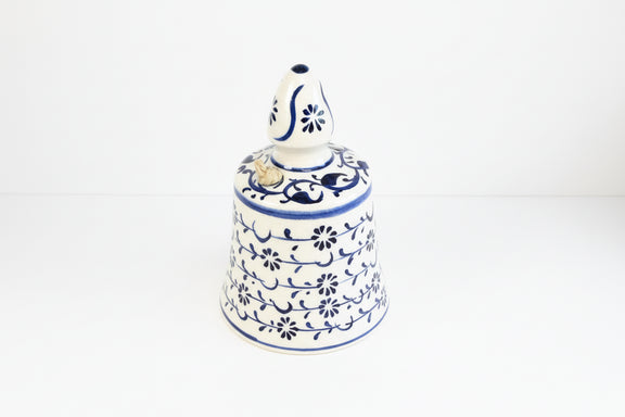 Vintage Blue & White Ceramic Hand Painted Bell Figurine Pottery Dutch Style|286939951486
