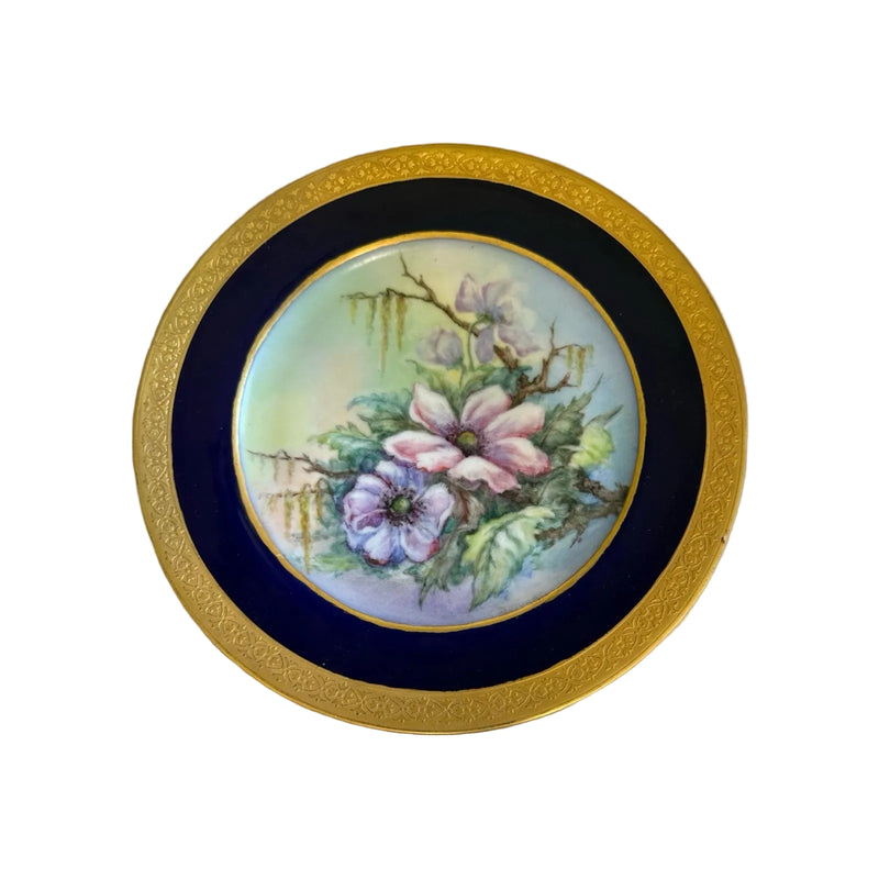 Hand-Painted Royal Ophelia Floral Cabinet Plate, Karlsbad, Czechoslovakia 1966|286881164181