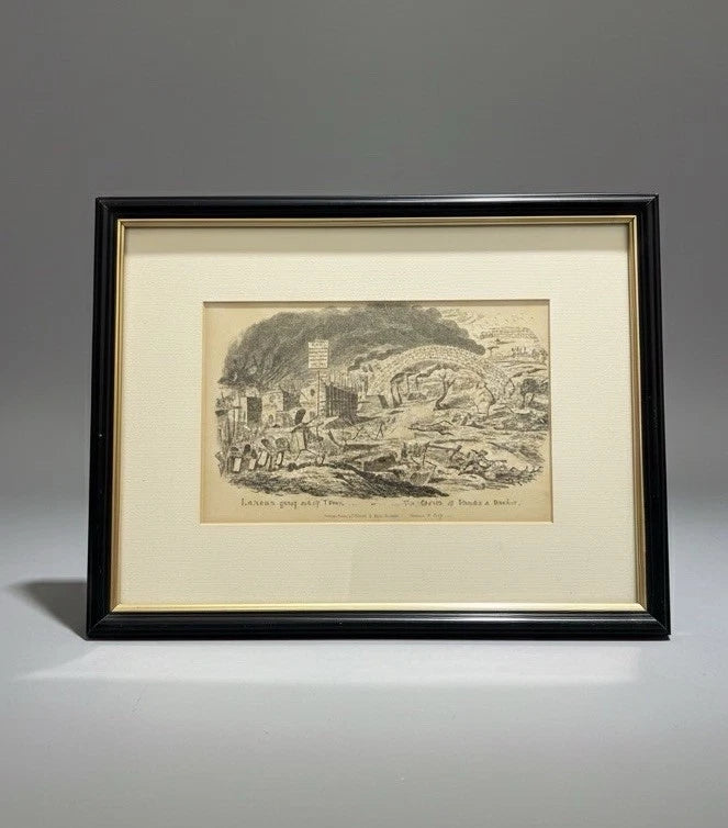 Rare George Cruikshank 1829 Satirical Print: "London Going Out of Town|286970263914