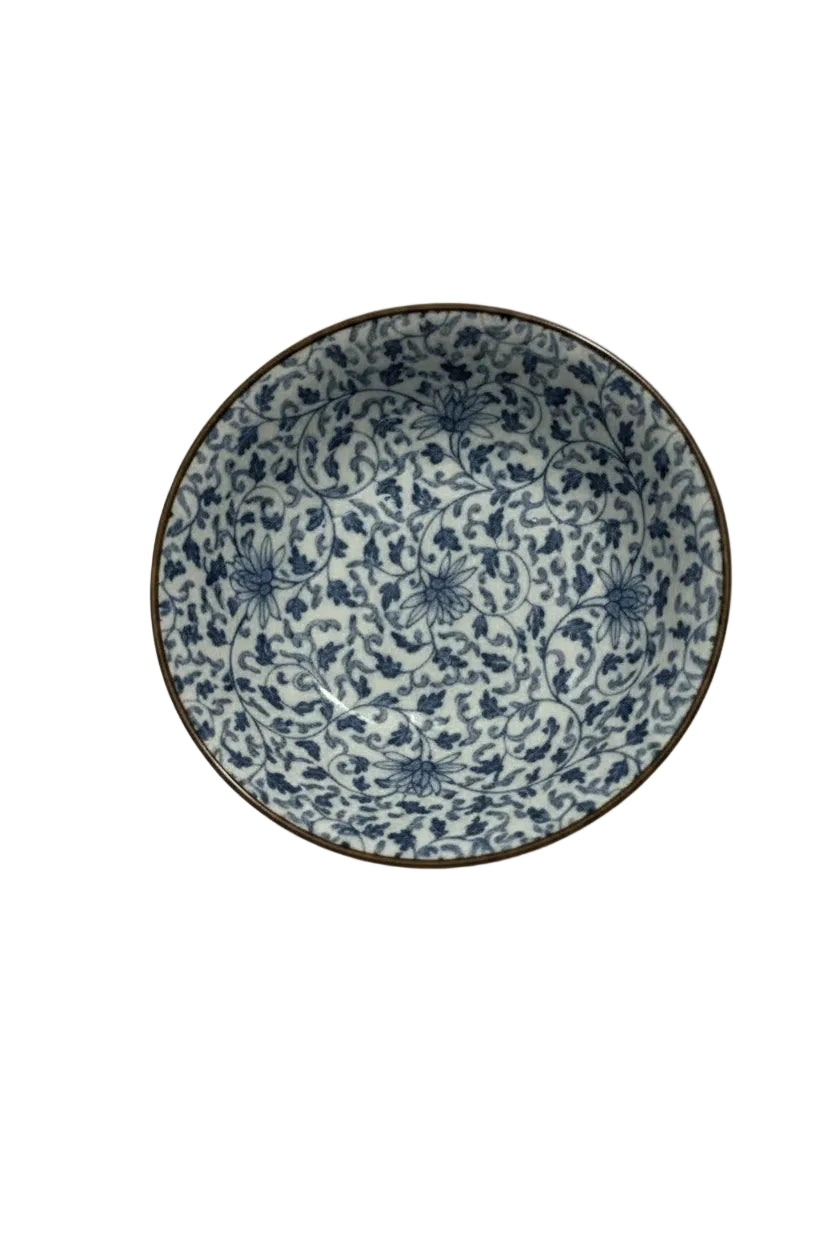 Vintage Japanese Arita Ware Bowl Shuho Kiln - Ai no Utsuwa Blue & White Floral|287049615813