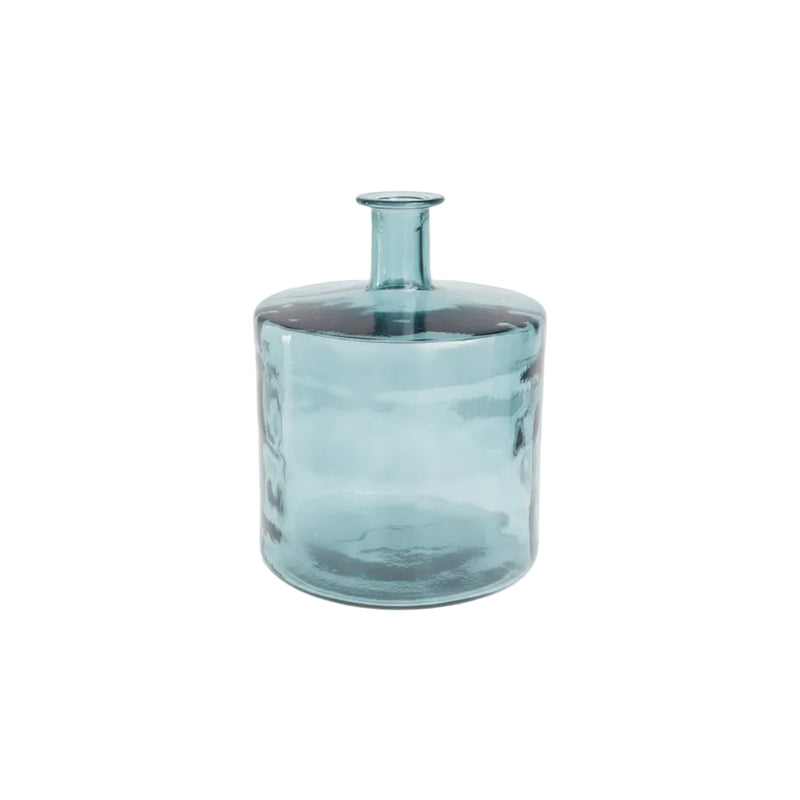 DecMode 17" Spanish Bottleneck Teal Recycled Glass Vase|286844297926