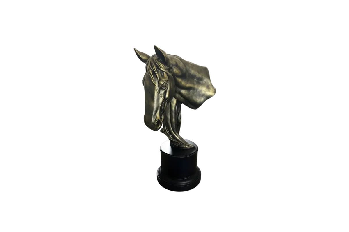 Stunning Bronze-Finish Horse Head Bust Sculpture|286887875666