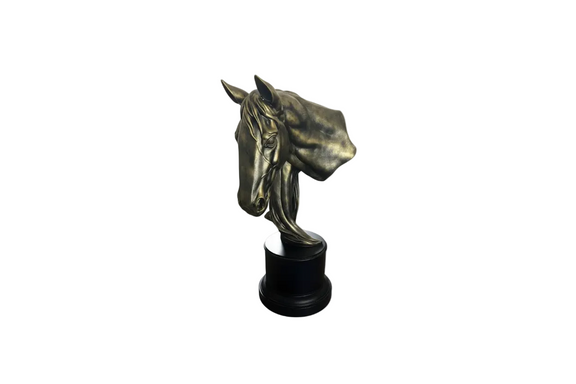 Stunning Bronze-Finish Horse Head Bust Sculpture|286887875666