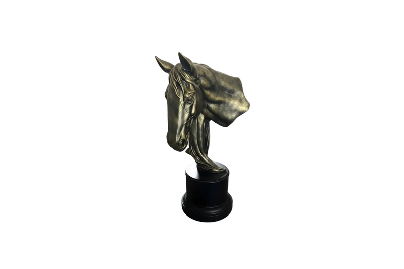 Stunning Bronze-Finish Horse Head Bust Sculpture|286887875666