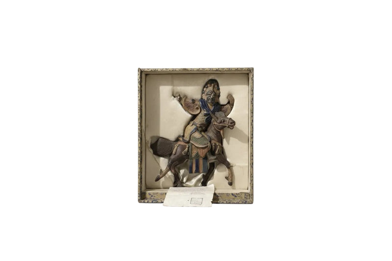 Antique Chinese Glazed Terracotta Warrior On Horseback Qing Dynasty Temple|286964743354