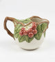 Vintage Majolica Style Pitcher - Hand Painted Cherry & Blackberry Relief|287116234322
