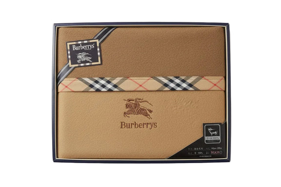 VINTAGE Burberrys of London 100% WOOL Blanket Throw Nova Check Tan Box NISHIKAWA|286968593202