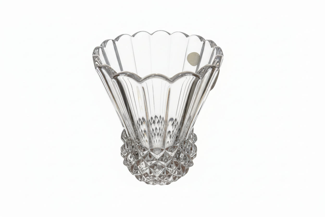 Genuine 25% Lead Crystal Clear Glass Vase Premium Diamond Cut Pattern|286917331083