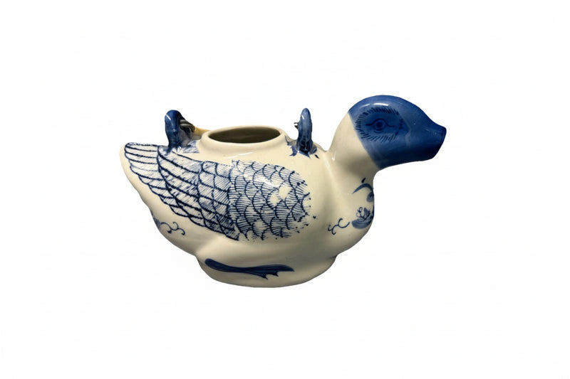 Blue & White Porcelain Duck Teapot|286879189765