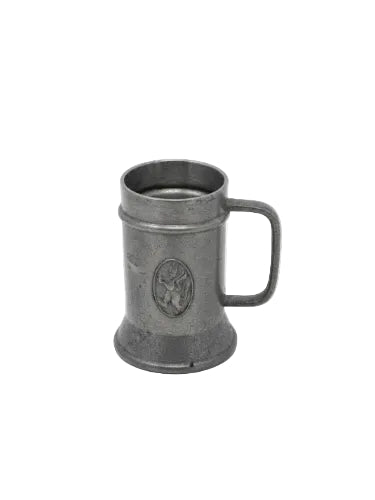 Vintage Miniature UK Pewter Tankard – Heraldic Lion Crest – Small Collectible