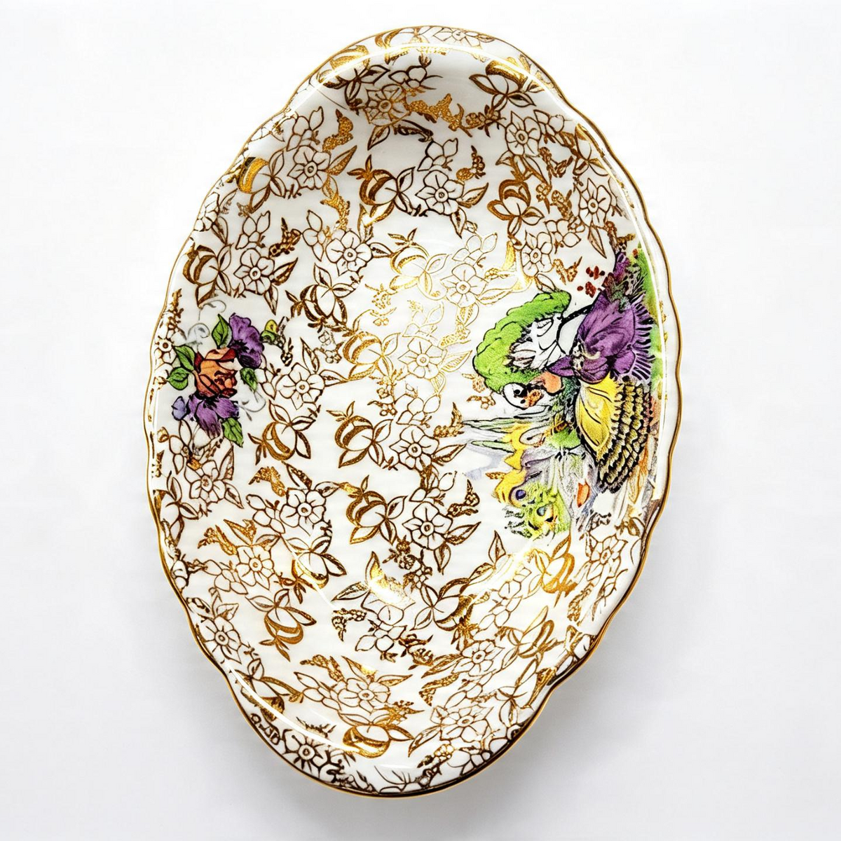 Vintage Lord Nelson Ware Pompadour Oval Trinket Dish