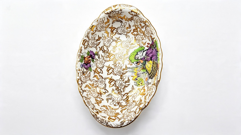 Vintage Lord Nelson Ware Pompadour Oval Trinket Dish