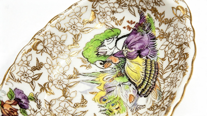 Vintage Lord Nelson Ware Pompadour Oval Trinket Dish