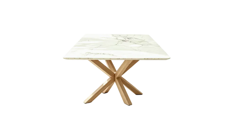 Luxury Calacatta Marble Dining Table – Oak Spider Base